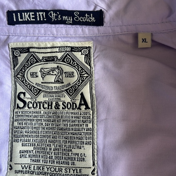EUC Scotch & Soda Men's Lavender Button Down shirt size XL - Picture 4 of 10